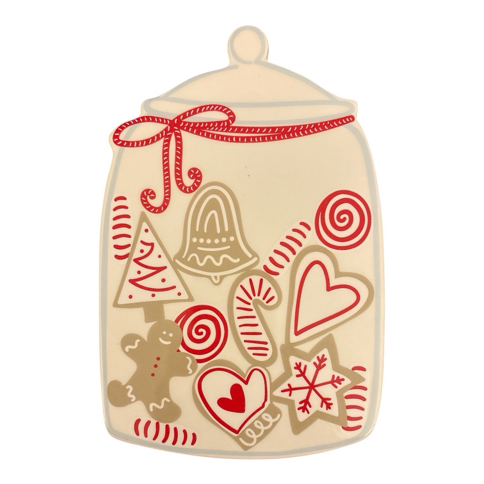 NEW - Coton Colors Happy Everything BIG Attachment Christmas Cookie Jar Red
