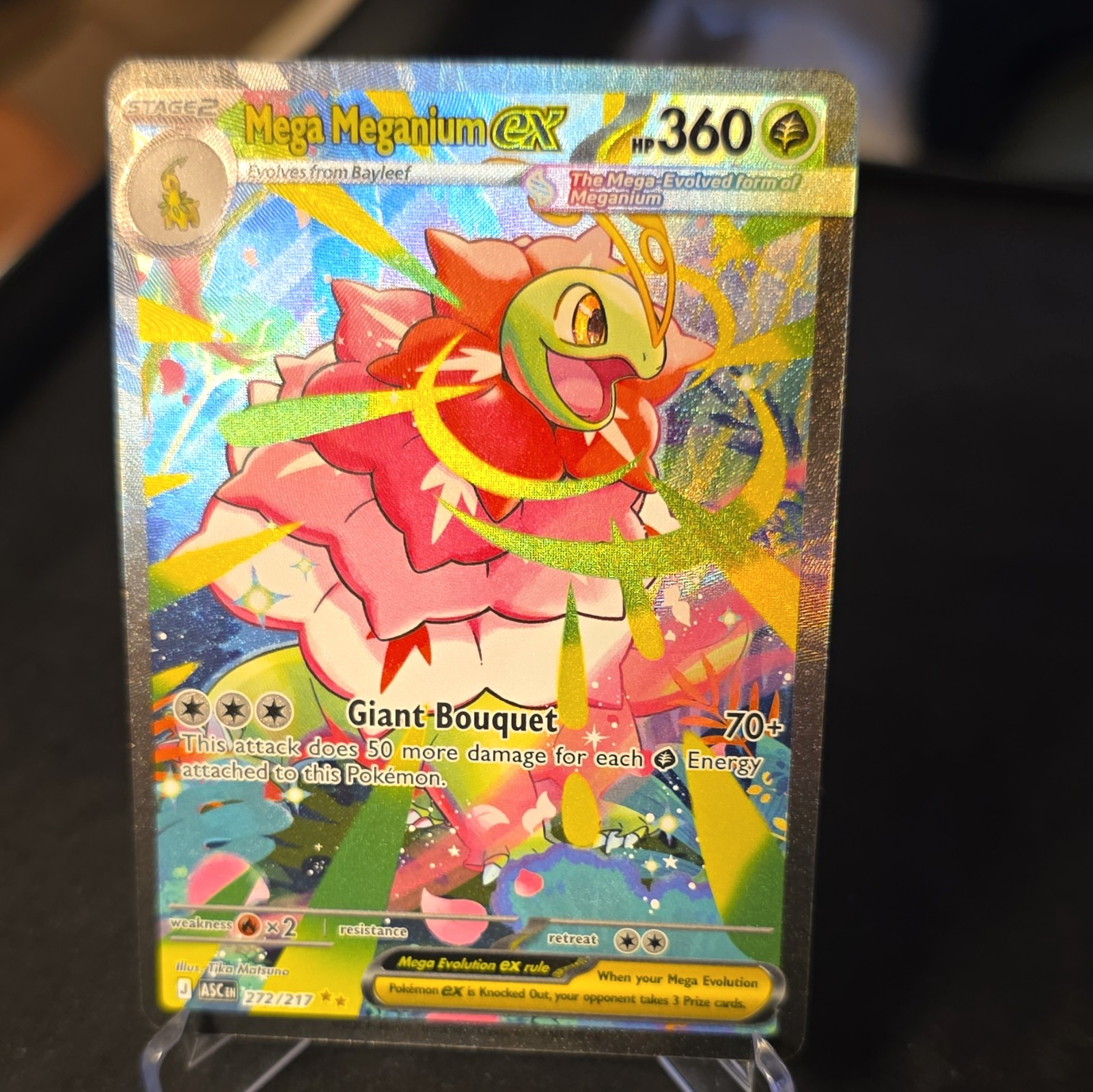 Pokémon TCG Mega Meganium EX Holo Full Art 272/217 EN 360HP Ascended Heroes