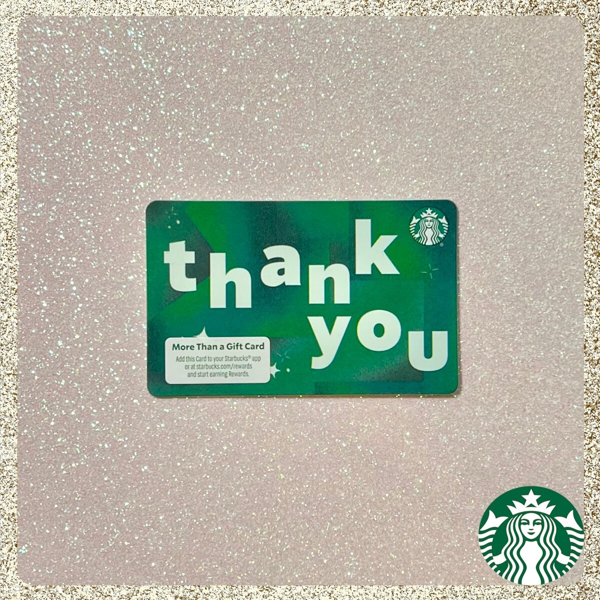 2024 Starbucks Thank You Green & Light Green Abstract Gift Card MINT CONDITION