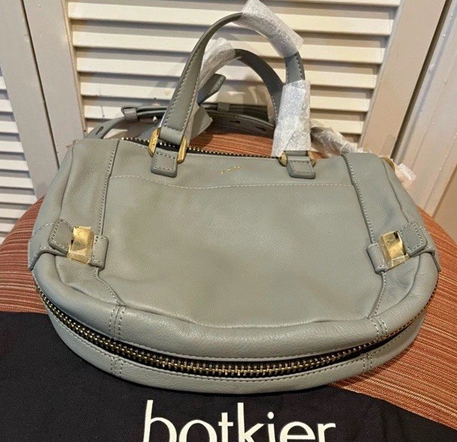Botkier Gray Satchel Bag, Top Handle, Detachable Adjustable Strap, Dust Bag