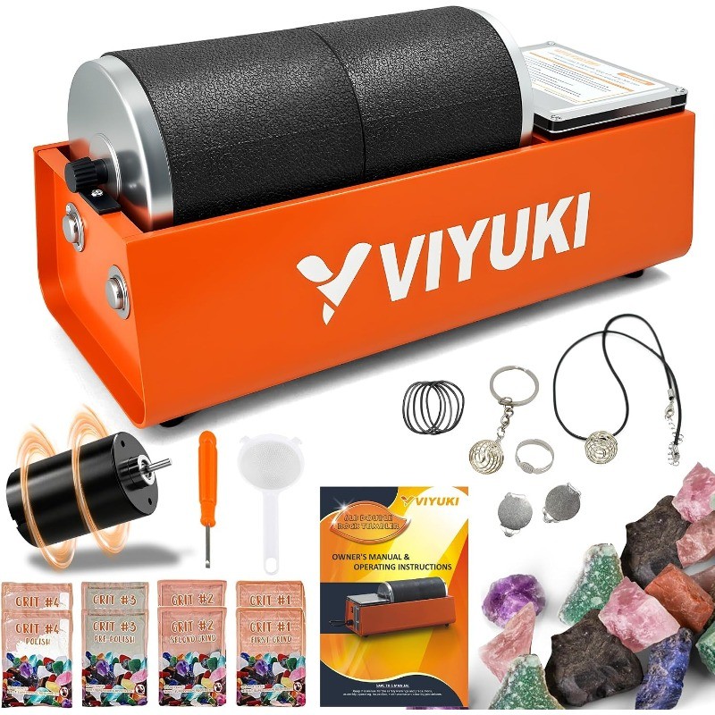 Rock Tumbler Kit -6LB Rock Polisher(Double Barrel)