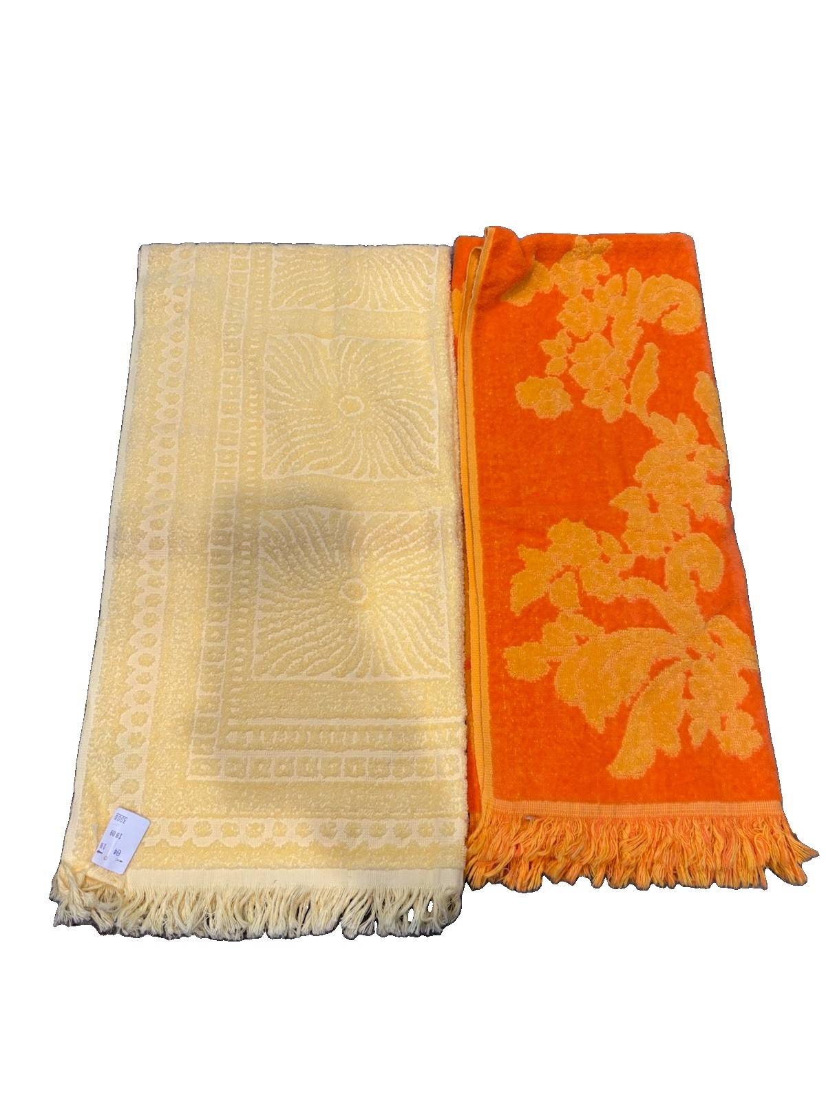 Vintage Yellow and Orange Bath Towels Cannon Monticello & Dundee Golden Crown