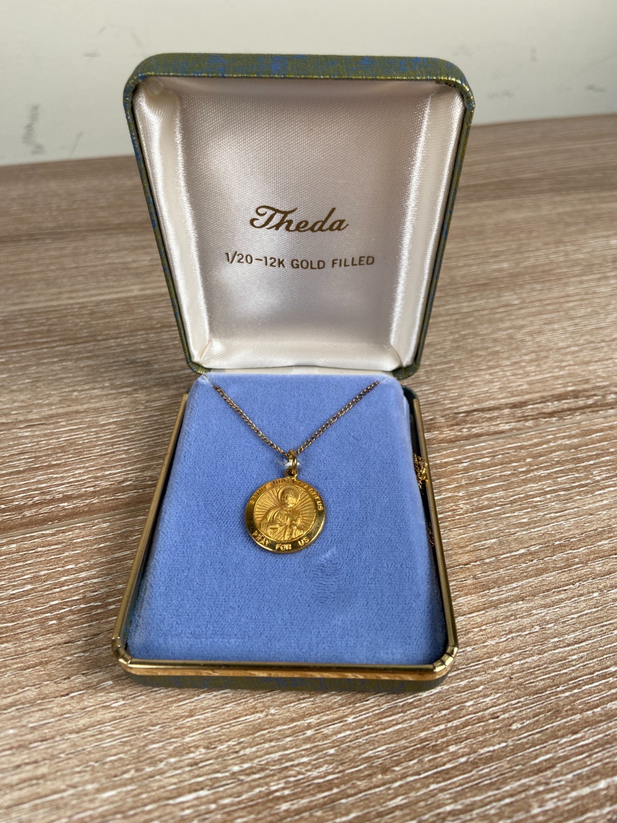 Theda 1/20 12K Gold Filled Pendant St Jude Thaddeus Pray For Us