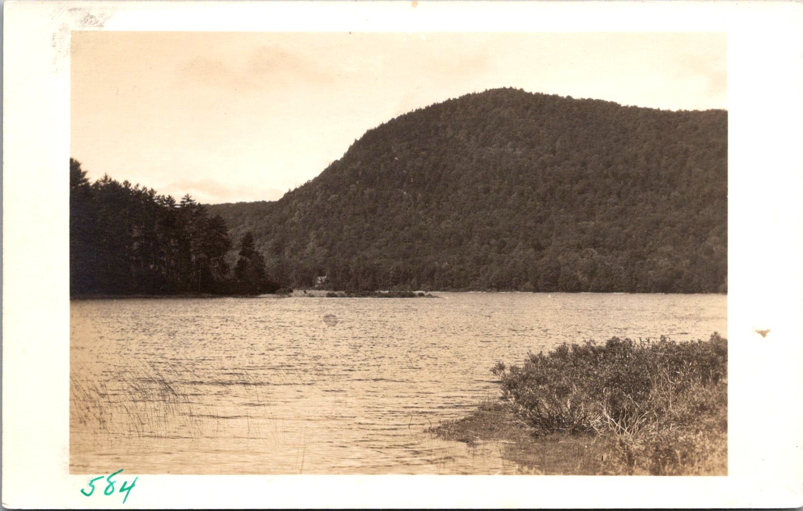Piseco Lake NY RPPC Wooded Mountain Lake View Vintage Postcard 4P24-22