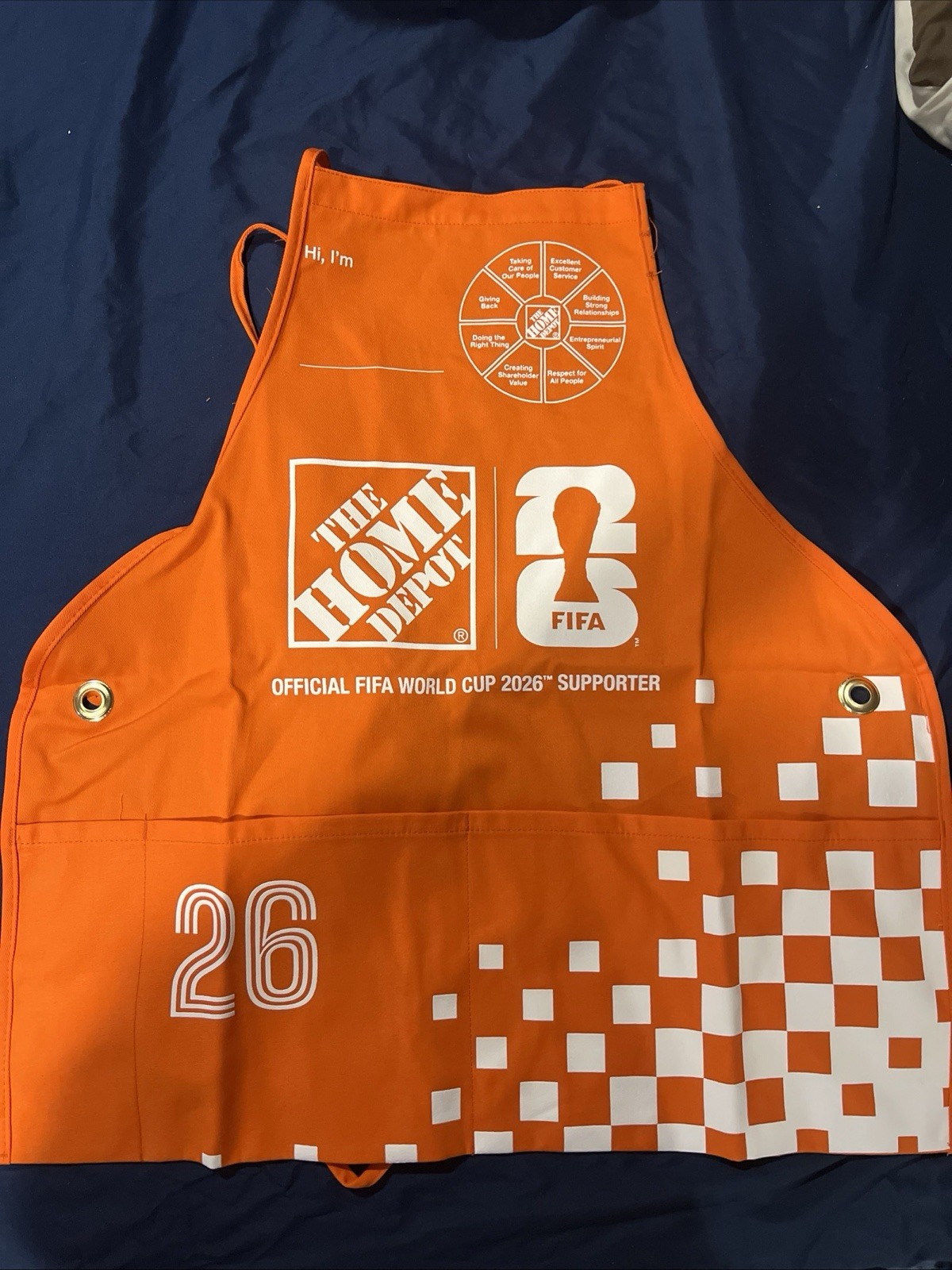 Home Depot FIFA 2026 Apron Size S/M NEW 