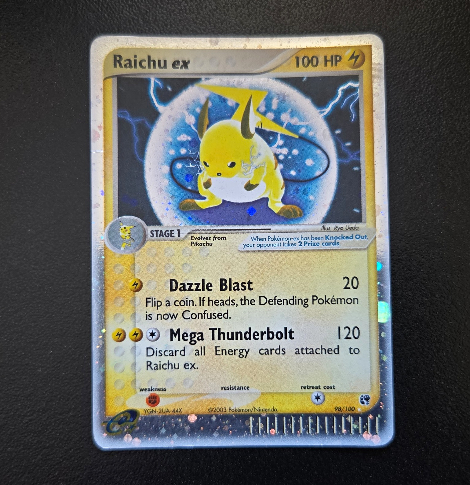 Pokemon TCG Raichu ex 98/100 (2003) EX Sandstorm - Eng MP Holo Ultra Rare