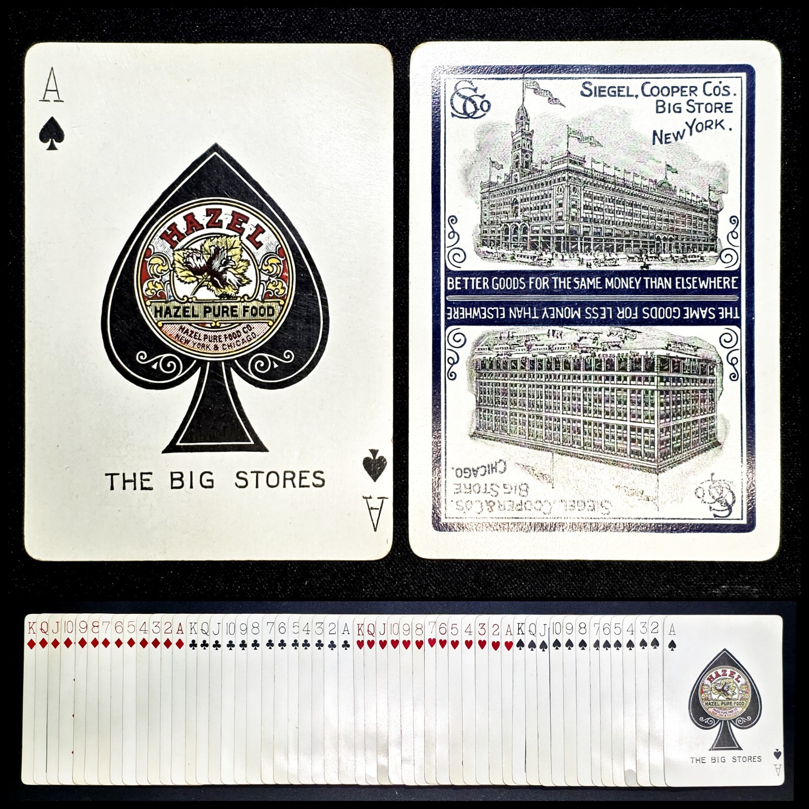 Vintage Siegel-Cooper Playing Cards 1899-1904 USPCC Antique Deck Collectible