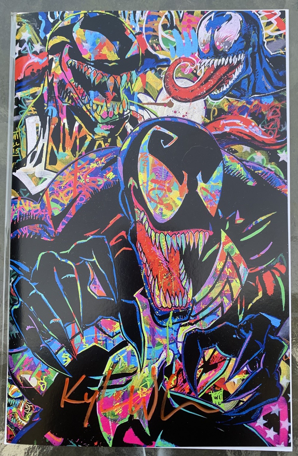 RARE VENOM COVER SIGNED KYLE WILLIS W/COA DORK GRAFFITI #1 2nd printing