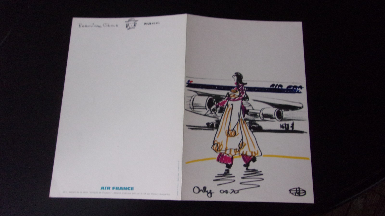 Rare   VINTAGE AIR FRANCE NY-PARIS MENU BOING JET INT. FRENCH/ENGLISH TRANSLATED