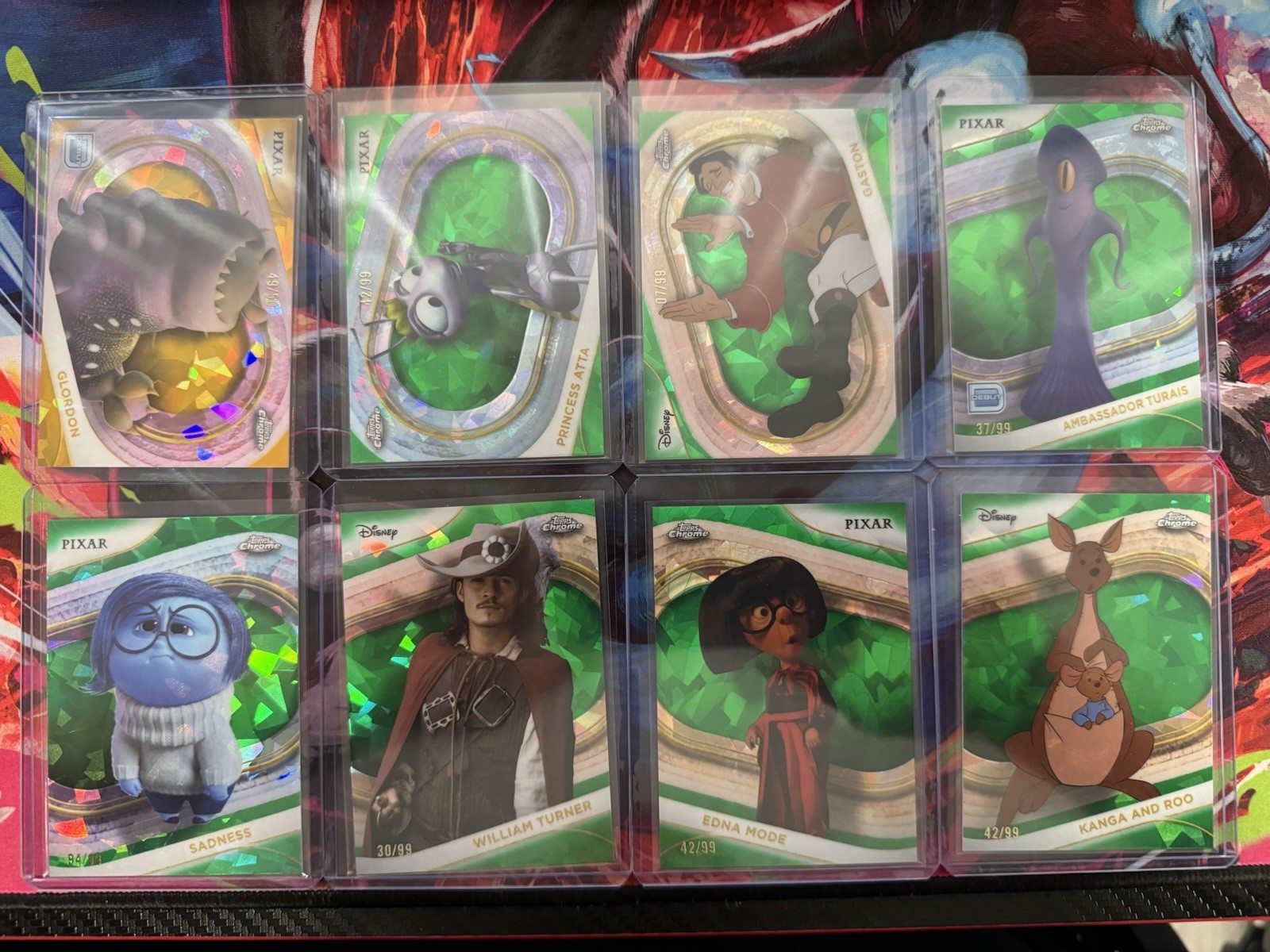 2025 Topps Chrome Disney Sapphire 8 Card Serialed Numbered Lot See Description