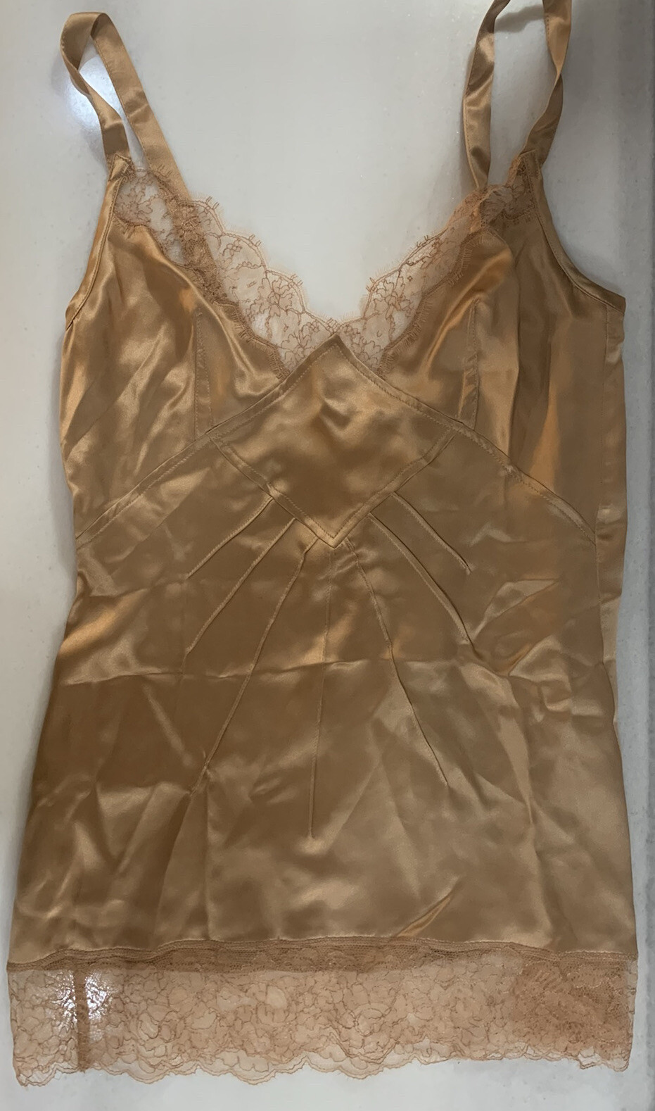 Dolce & Gabbana Camisole Silk Lace Trimmed Top
