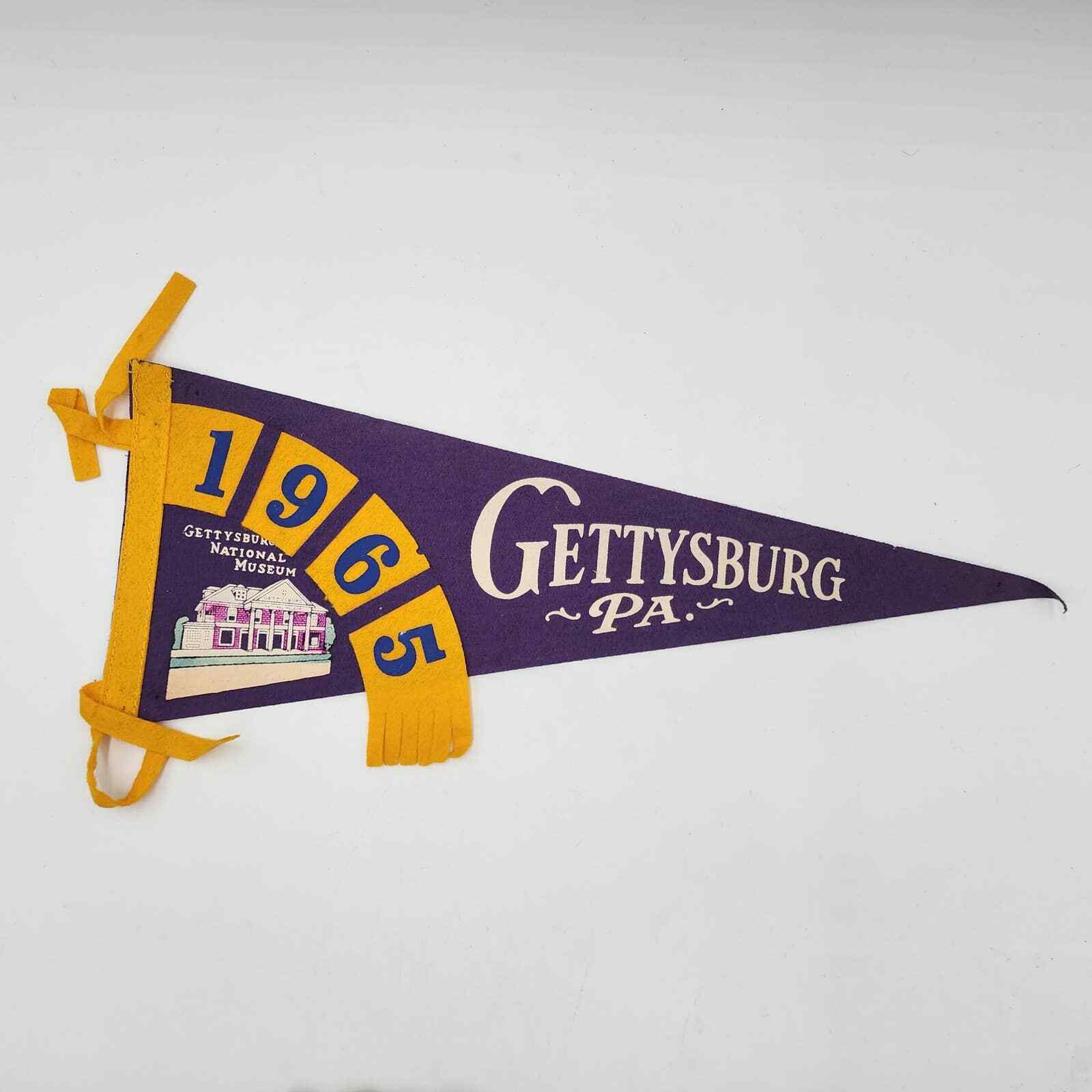 Vintage 1965 Purple Gettysburg Felt Pennant