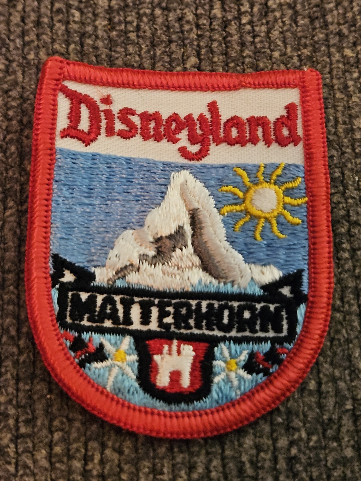 1970s Walt Disney Disneyland Matterhorn Mint Original Sew-On Patch Vintage RARE