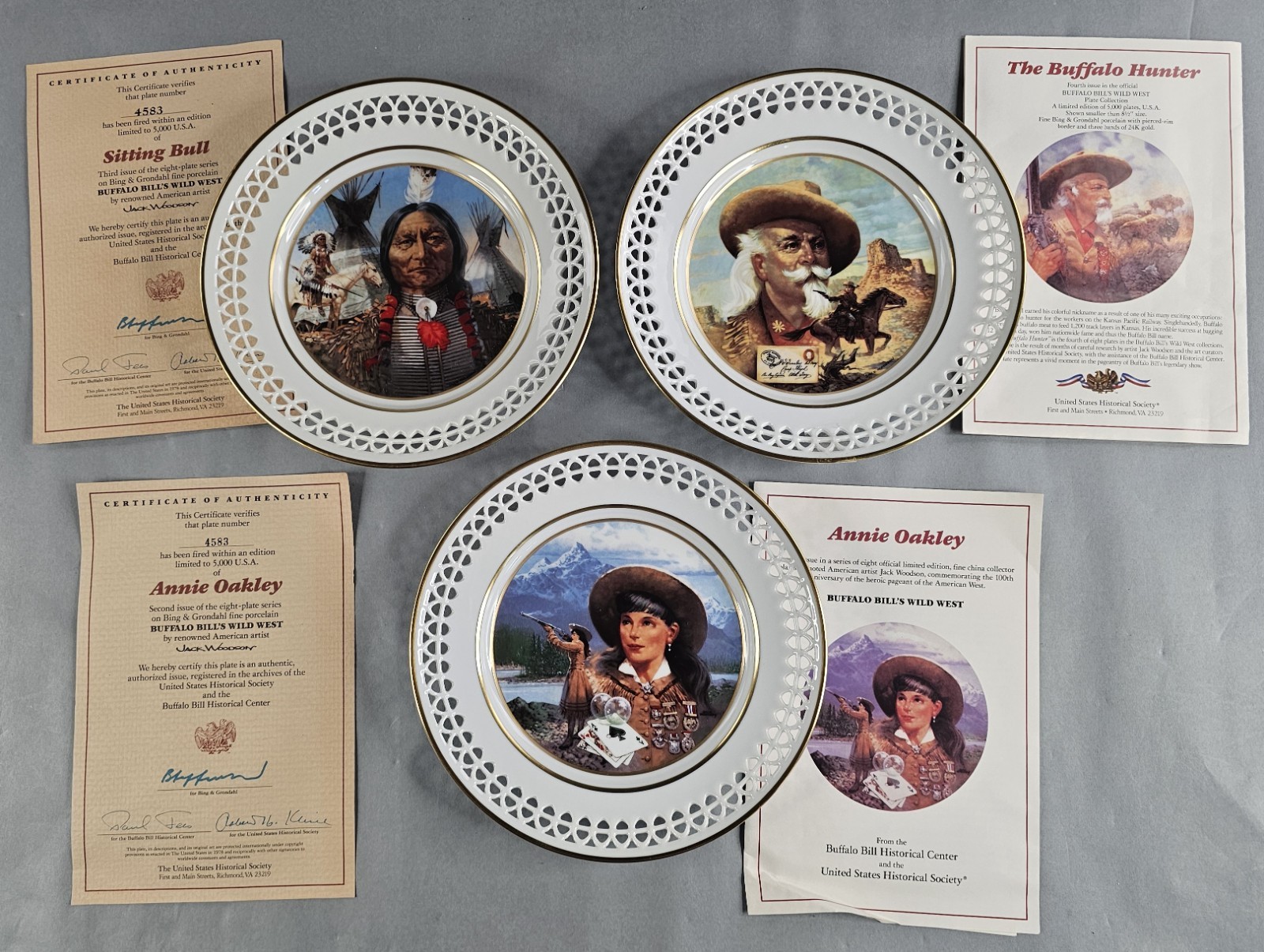 3 Bing Grondahl Sitting Bull Annie Oakley Pony Express Buffalo Bill Wild West