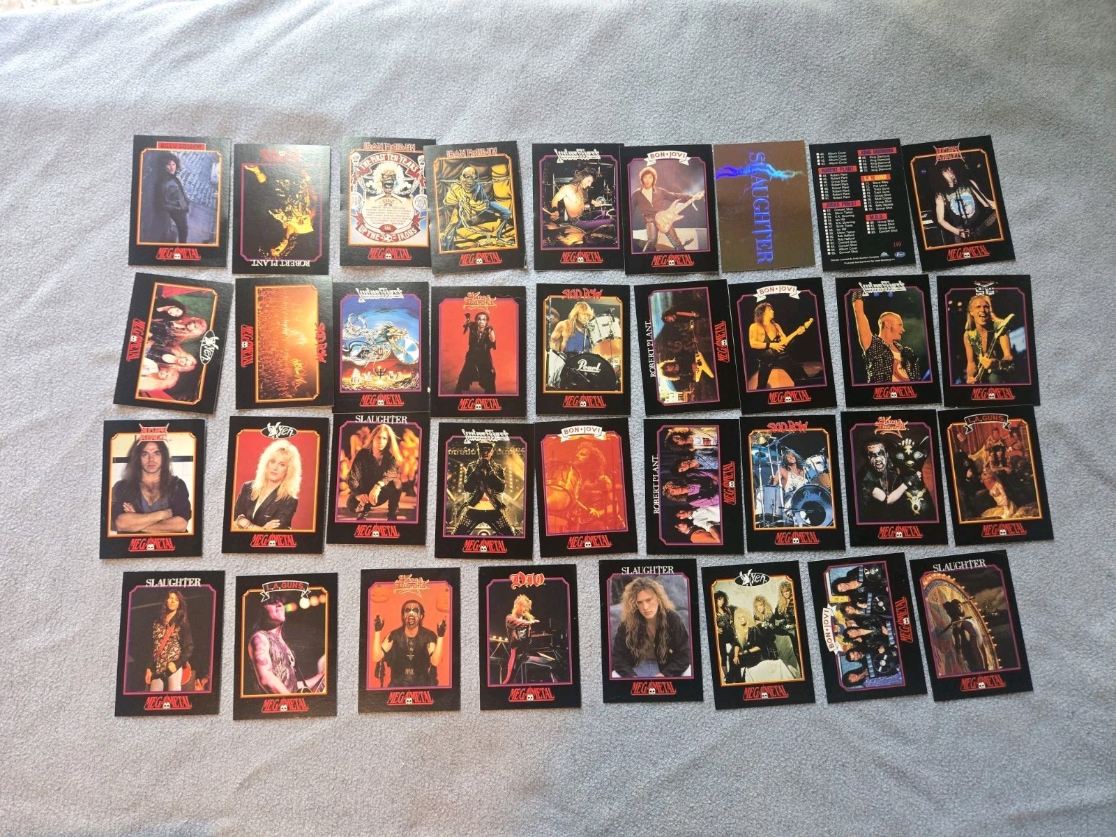 1991 Impel Mega Metal Trading Card Lot Slaughter Bon Jovi Skid Row Dio Hologram