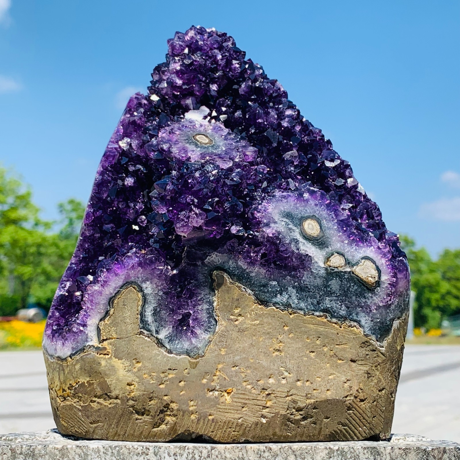 6.31LB Natural Amethyst geode quartz cluster crystal specimen Healing