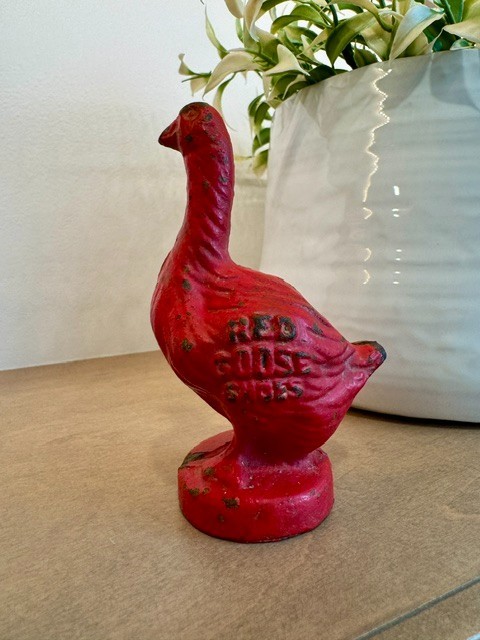 1920s Arcade Red Goose Shoes Cast Iron Advertising Antique Toy Coin Bank 1920s Arcade Red Goose Shoes Cast Iron Advertising Antique Toy Coin Bank