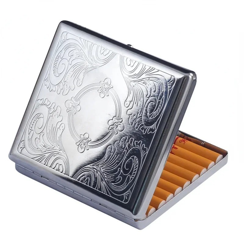 Vintage Bronze Floral Engraved Cigarette Case Slim Portable Business Card Holder Vintage Bronze Floral Engraved Cigarette Case Slim Portable Business Card Holder