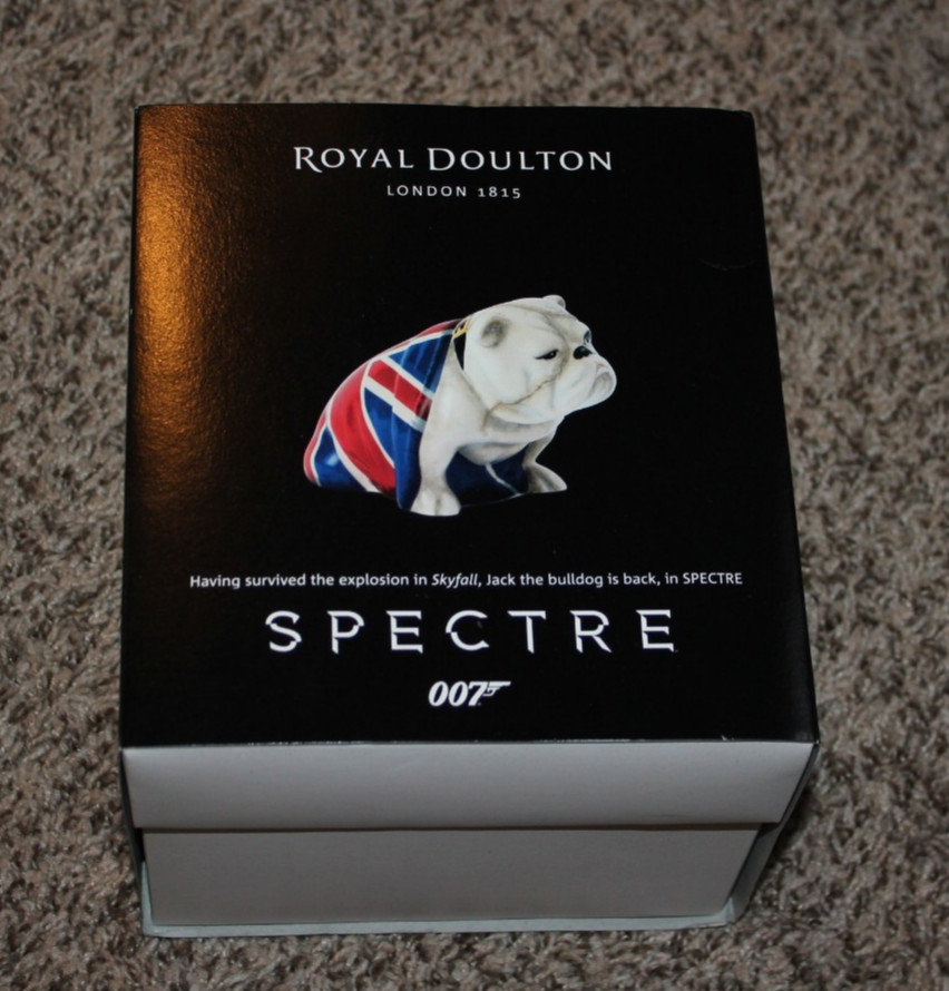 Spectre 007 English Bulldog Figurine Jack DD 007 M  Royal Doulton James Bond
