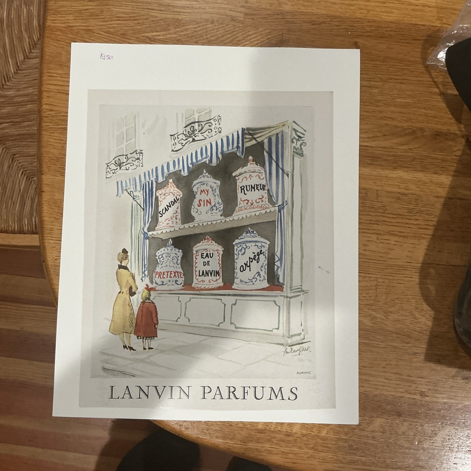 1950 Lanvin Paris Parfum Perfume Vintage French Art Ad 1950 Lanvin Paris Parfum Perfume Vintage French Art Ad