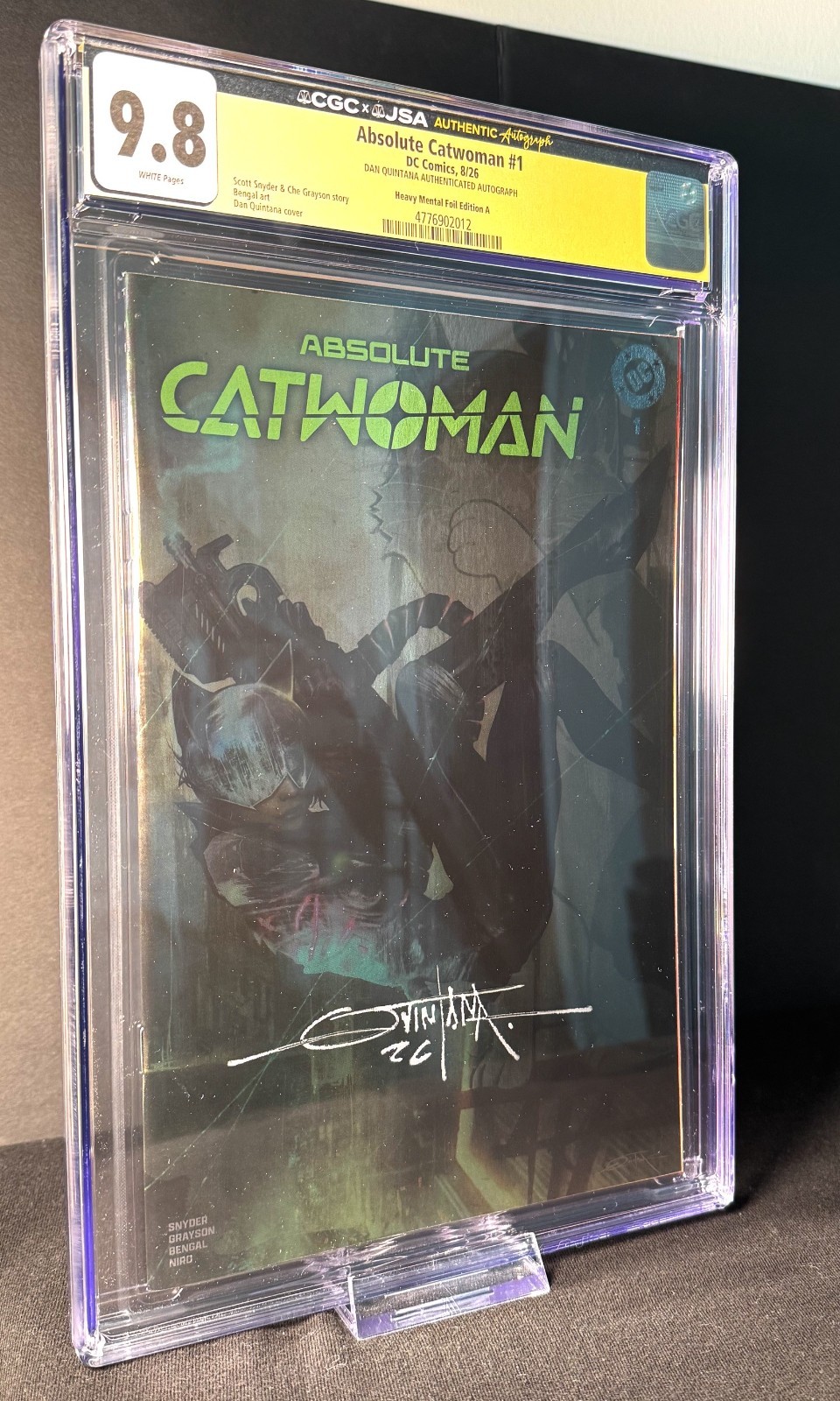Absolute Catwoman #1 CGC JSA 9.8 SS Dan Quintana Heavy Metal Foil Top Pop