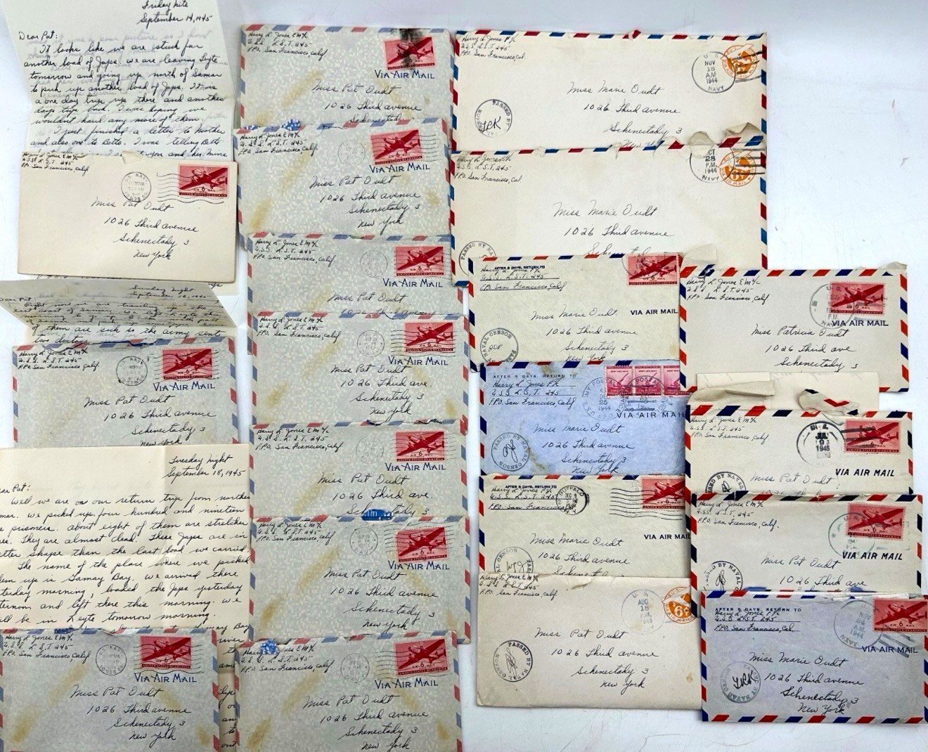 WWII USS LST 245 Courtship Letters 1944-45 Leyte D-Day Atomic Bomb Japanese POW
