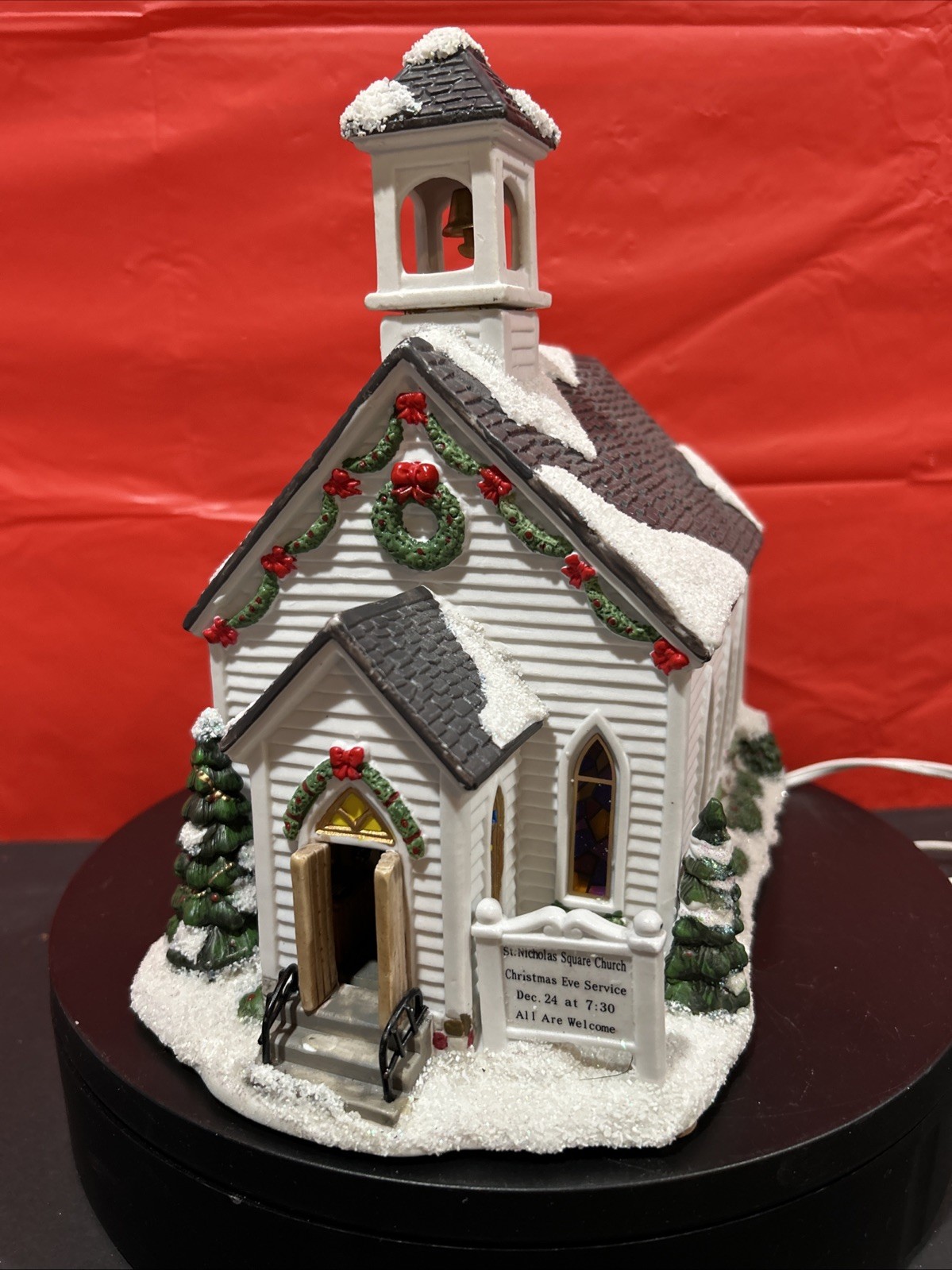 St. Nicholas Square Village Collection Country Church Illuminated Original Box