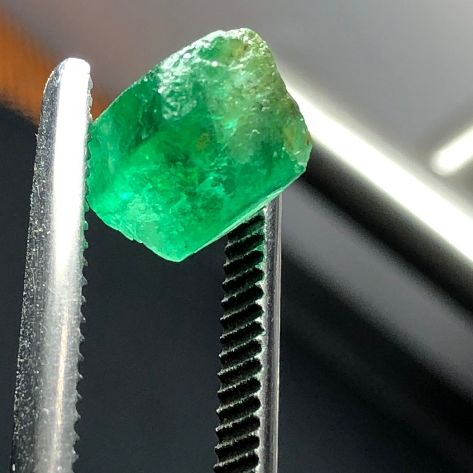 6.10 Carats Natural rough vivid Green emerald faceted grade from Swat Pakistan