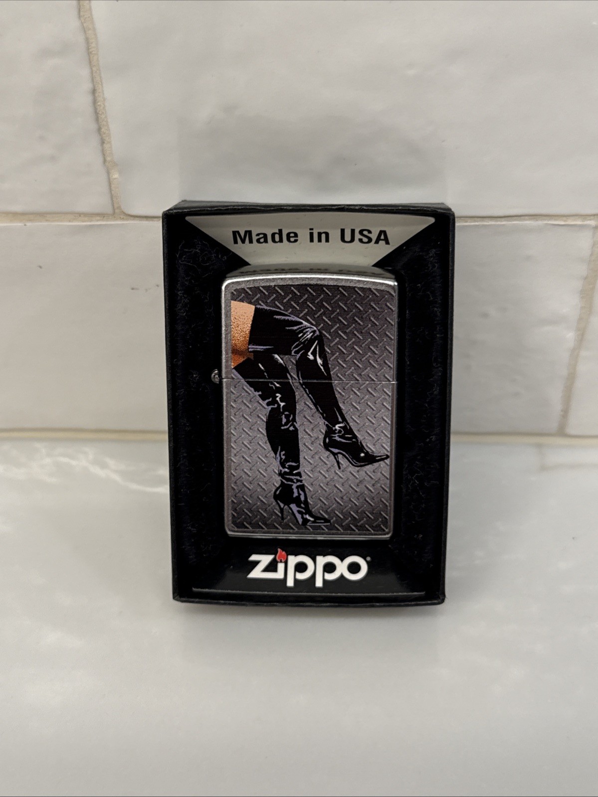 Zippo Lighter – Made in USA – Women’s Legs / High Heel Design – New in Box