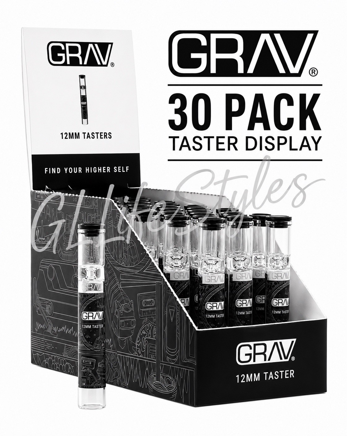 WHOLESALE GRAV® 12MM COUNTERTOP TASTER W/ POP UP DISPLAY - 30 PACK