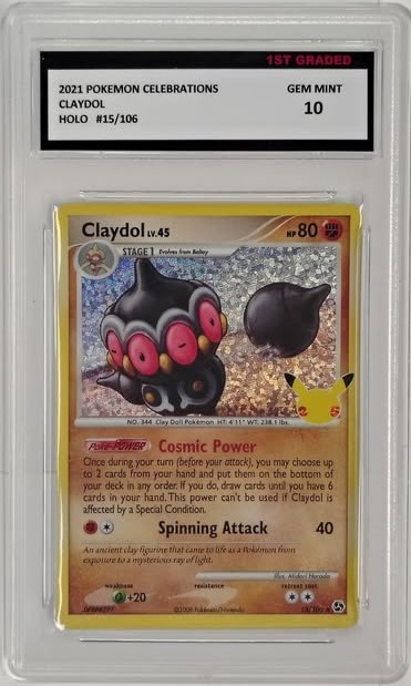 2021 Pokémon Celebrations Claydol Holo #15/106 English Graded GEM MINT 10