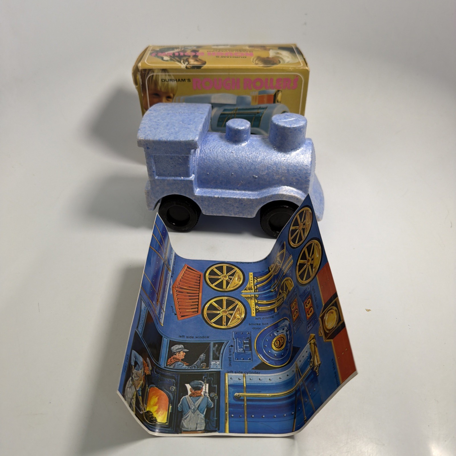Vintage Durham's Rough Rollers Train Locomotive Styrofoam 1975 Toy New In Box