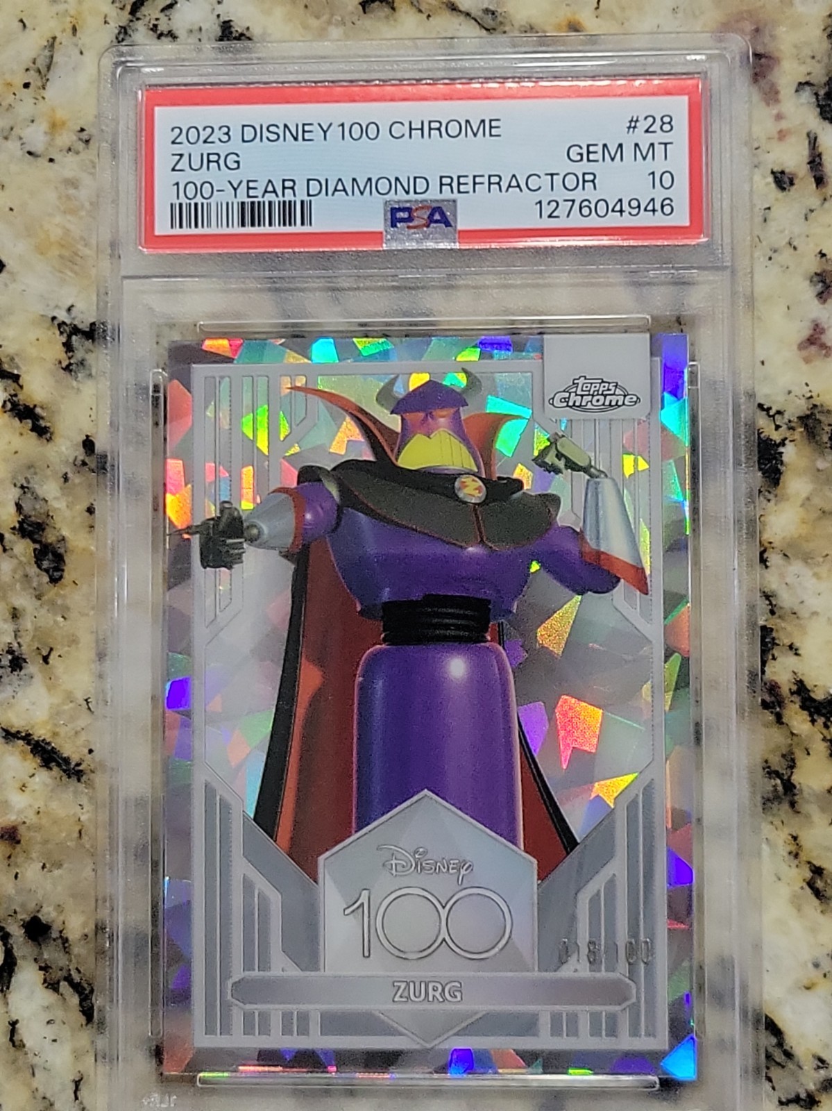 2023 Topps Disney 100 Chrome Zurg Diamond Refractor /100 PSA 10