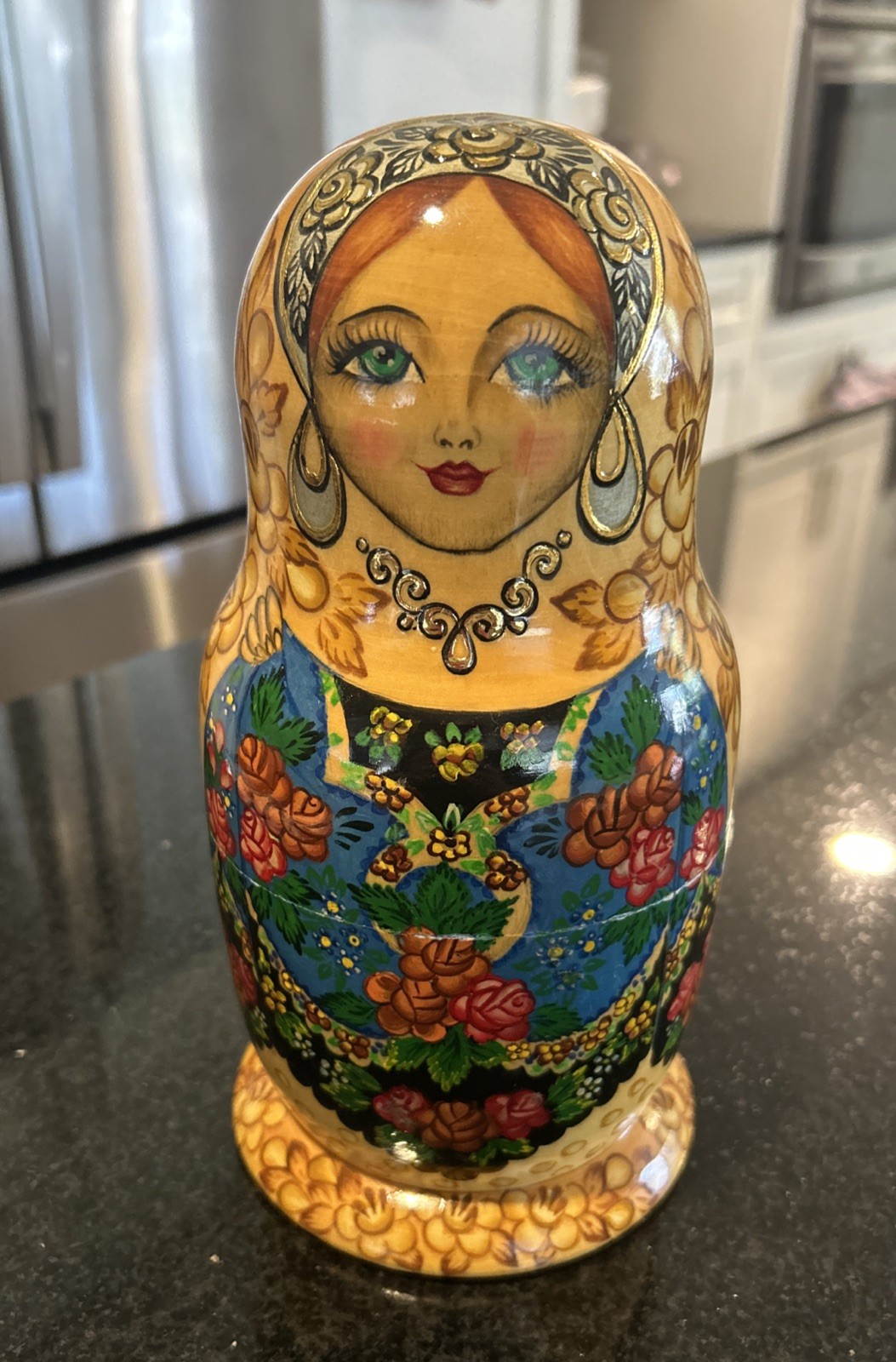 Vtg Signed Matryoshka Folk-Art Russian Handmade Nesting Doll-  10 Pce - Infinity