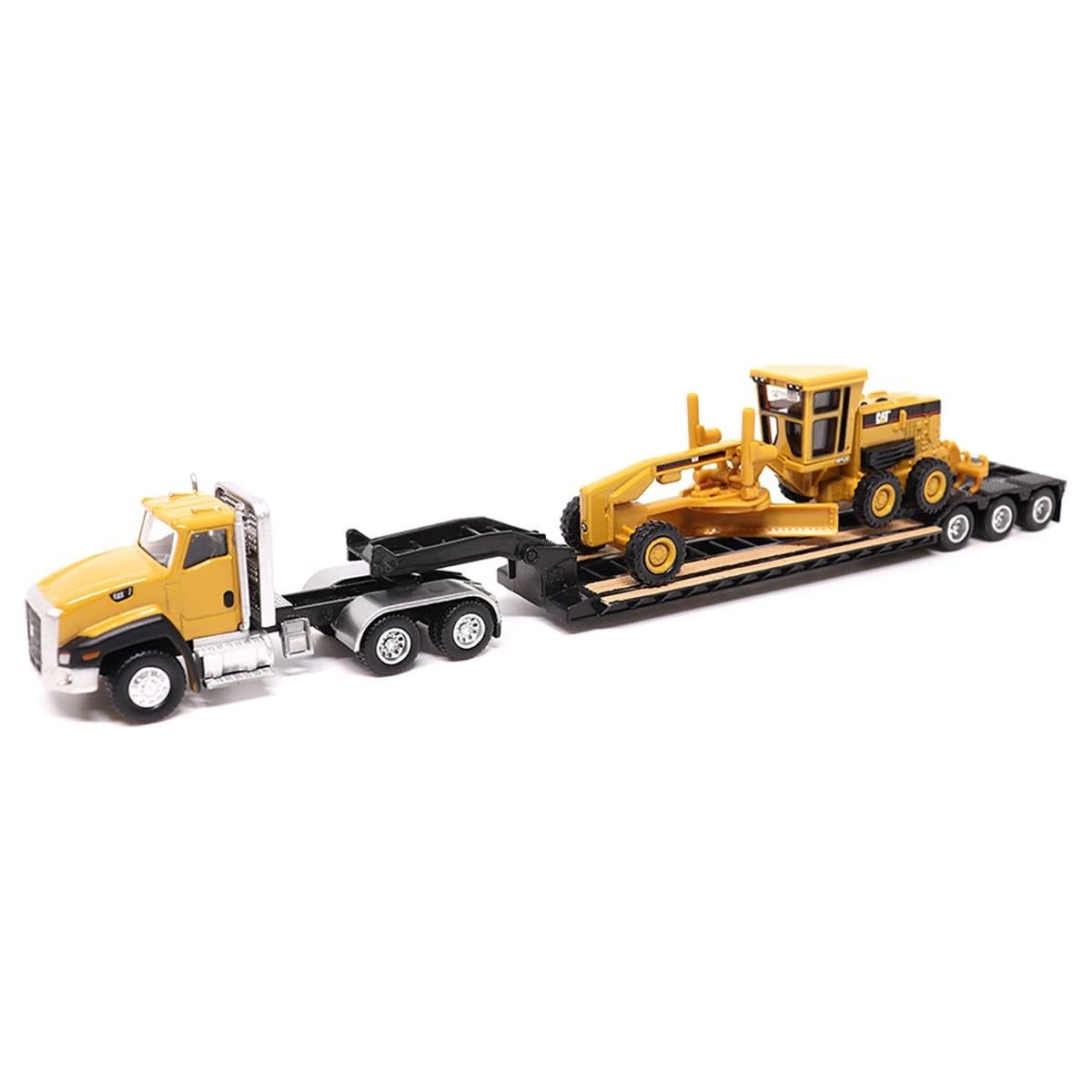 Diecast Masters Lowboy Trailer 163H Motor Grader 84414 Steel Multicolor 10in