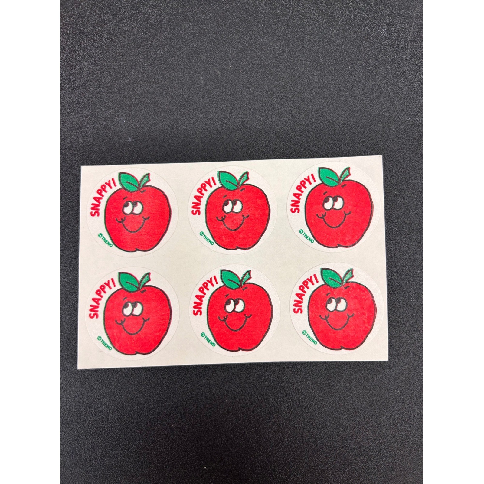 Vintage Trend Enterprises Snappy Apple Stickers Sheet 6 Count Red Smiling Fruit