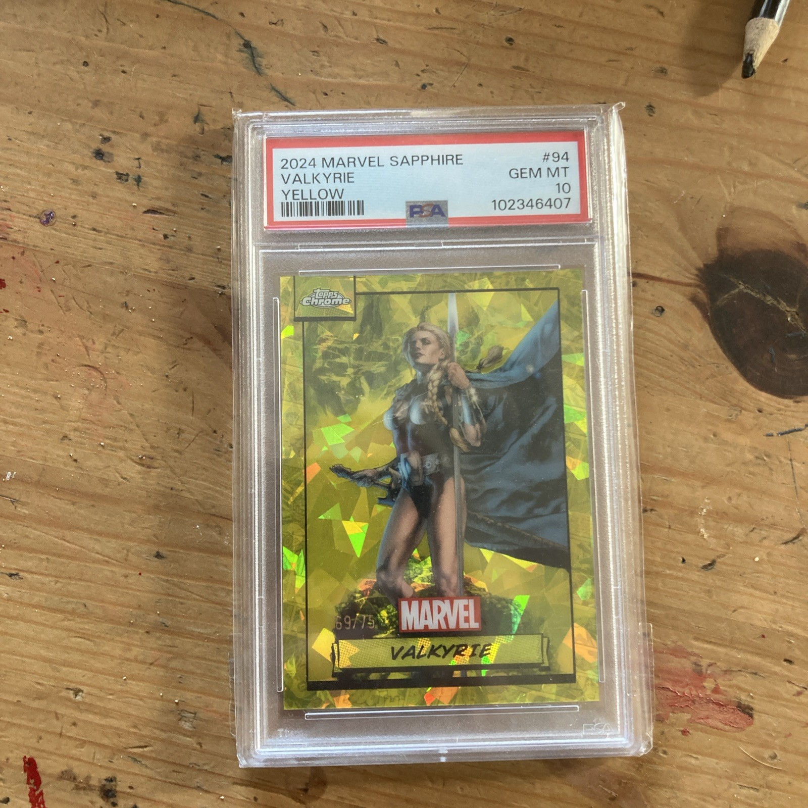 2024 Topps Marvel Sapphire Valkyrie 69 /75 PSA 10
