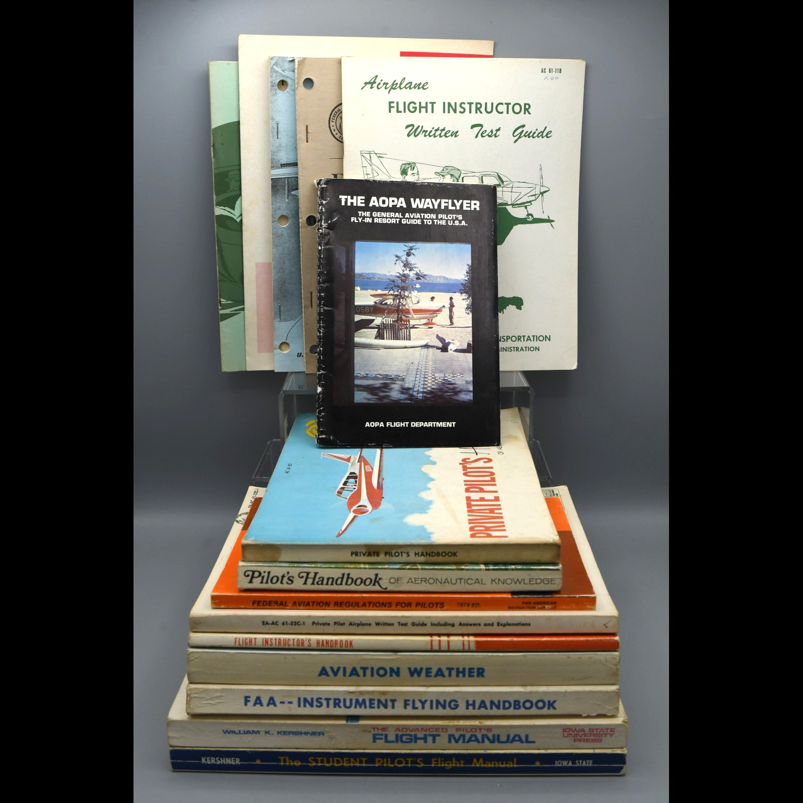 Vintage Pilot Training Aviation Book Lot of 15 FAA Test Prep Weather Instruments
