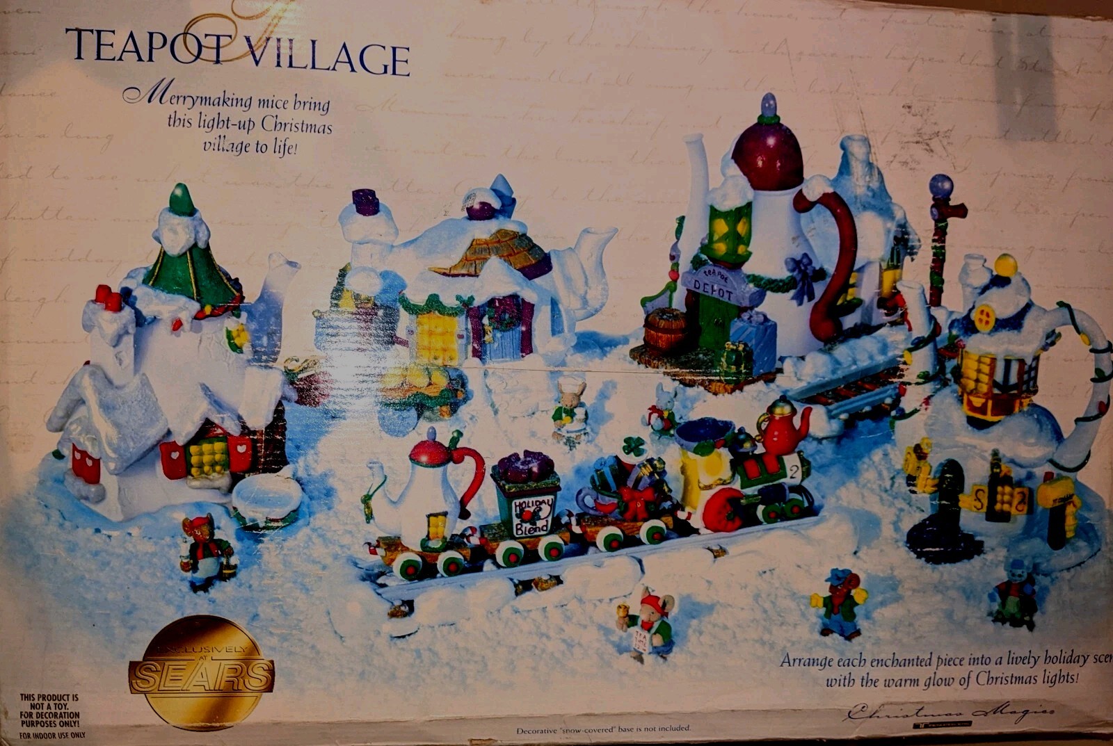 1998 Trendmasters Sears Christmas Mouse Teapot Village Complete + Many Extras