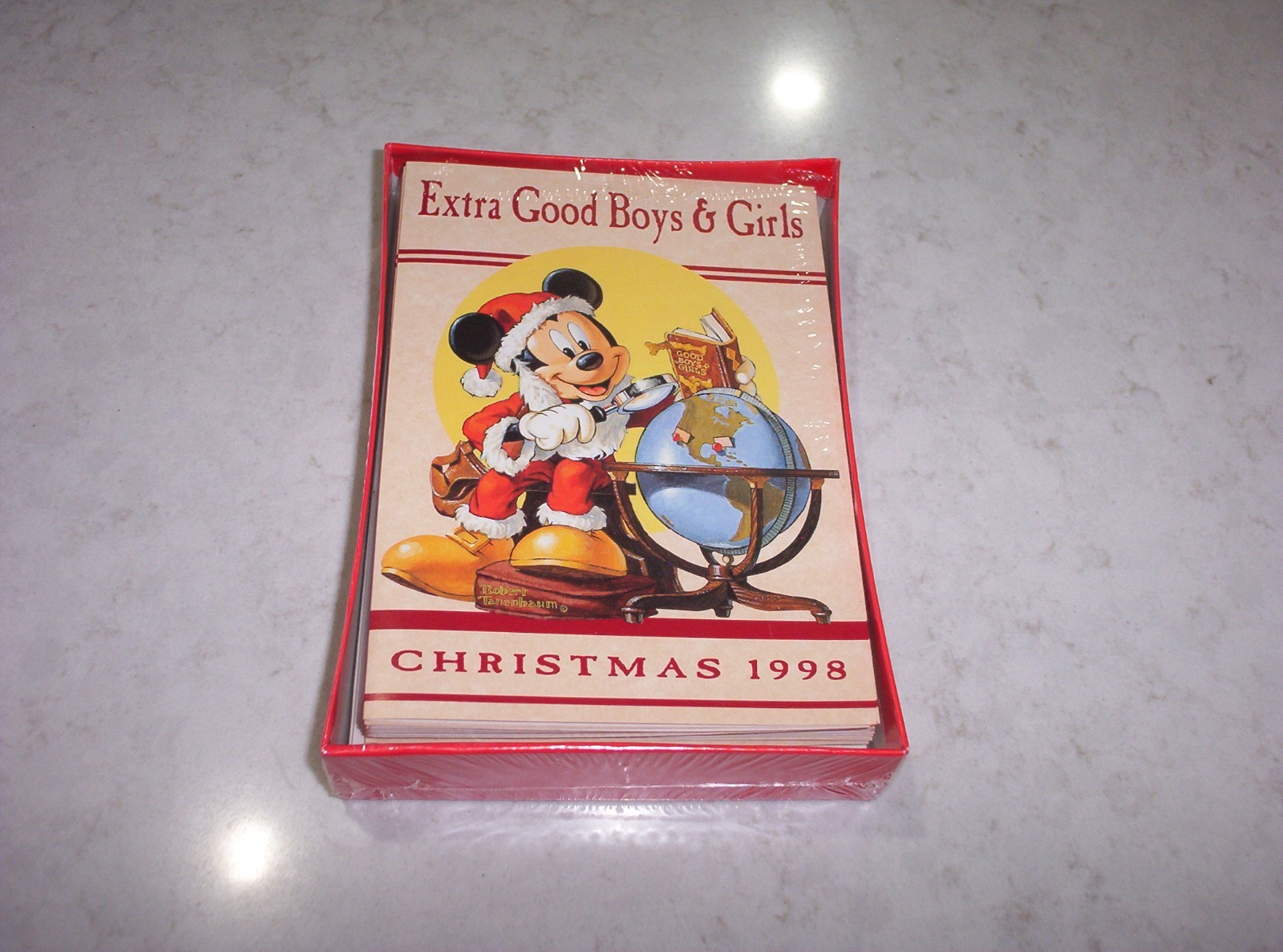 Vintage 1998 Disney Santa Mickey Mouse Christmas Cards & Envelopes Unopened Box