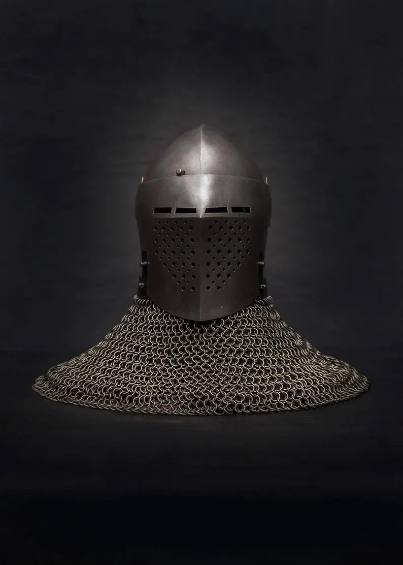 Spoleto Bascinet Helmet: Medieval Combat-Ready SCA Buhurt Armor