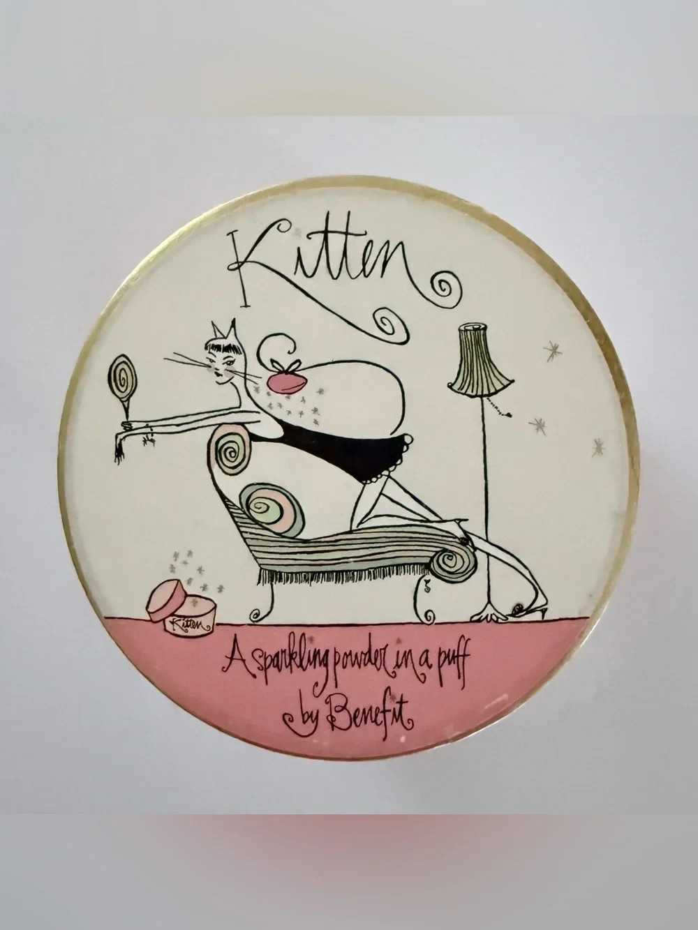 Benefit Kitten Sparkling Powder Puff Vintage Y2K Discontinued 10g .35oz Rare