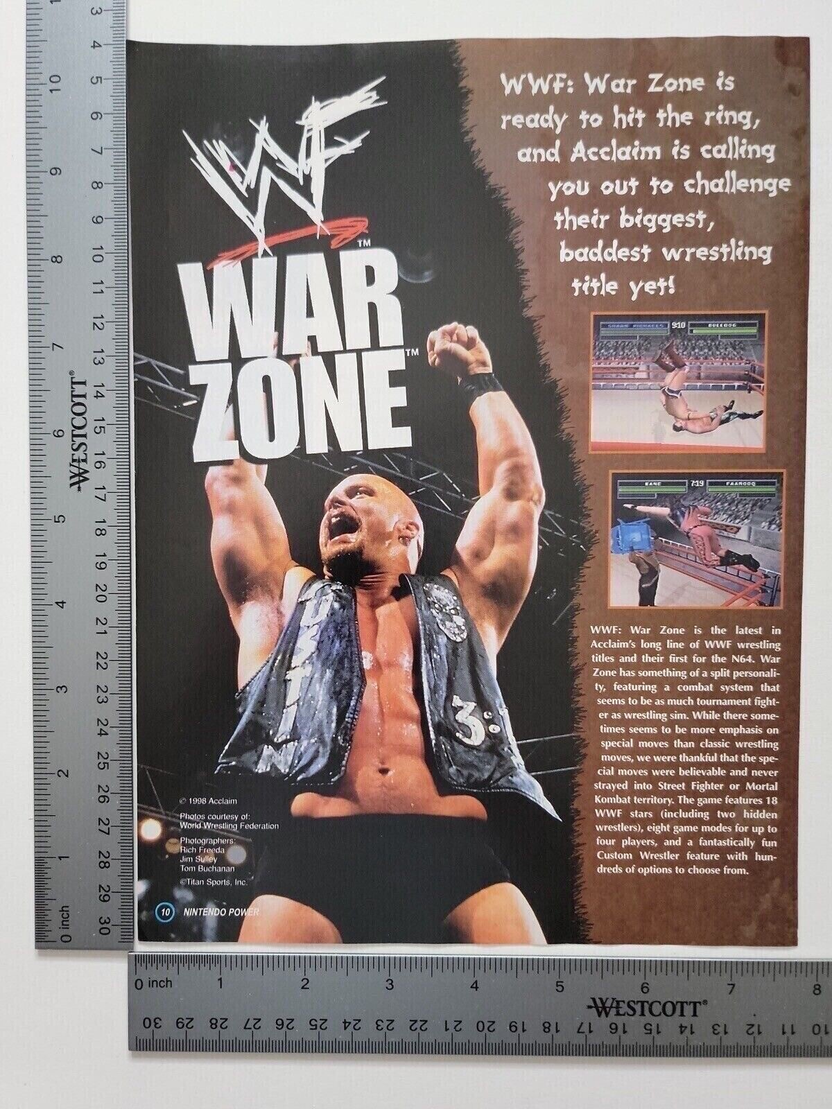 Wwf War Zone Vintage Advertisement Original Print Ad / Poster Game Gift Art