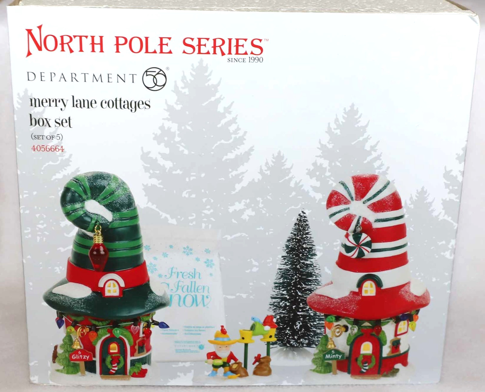 DEPT 56 MERRY LANE COTTAGES BOX SET NORTH POLE CHRISTMAS 4056664
