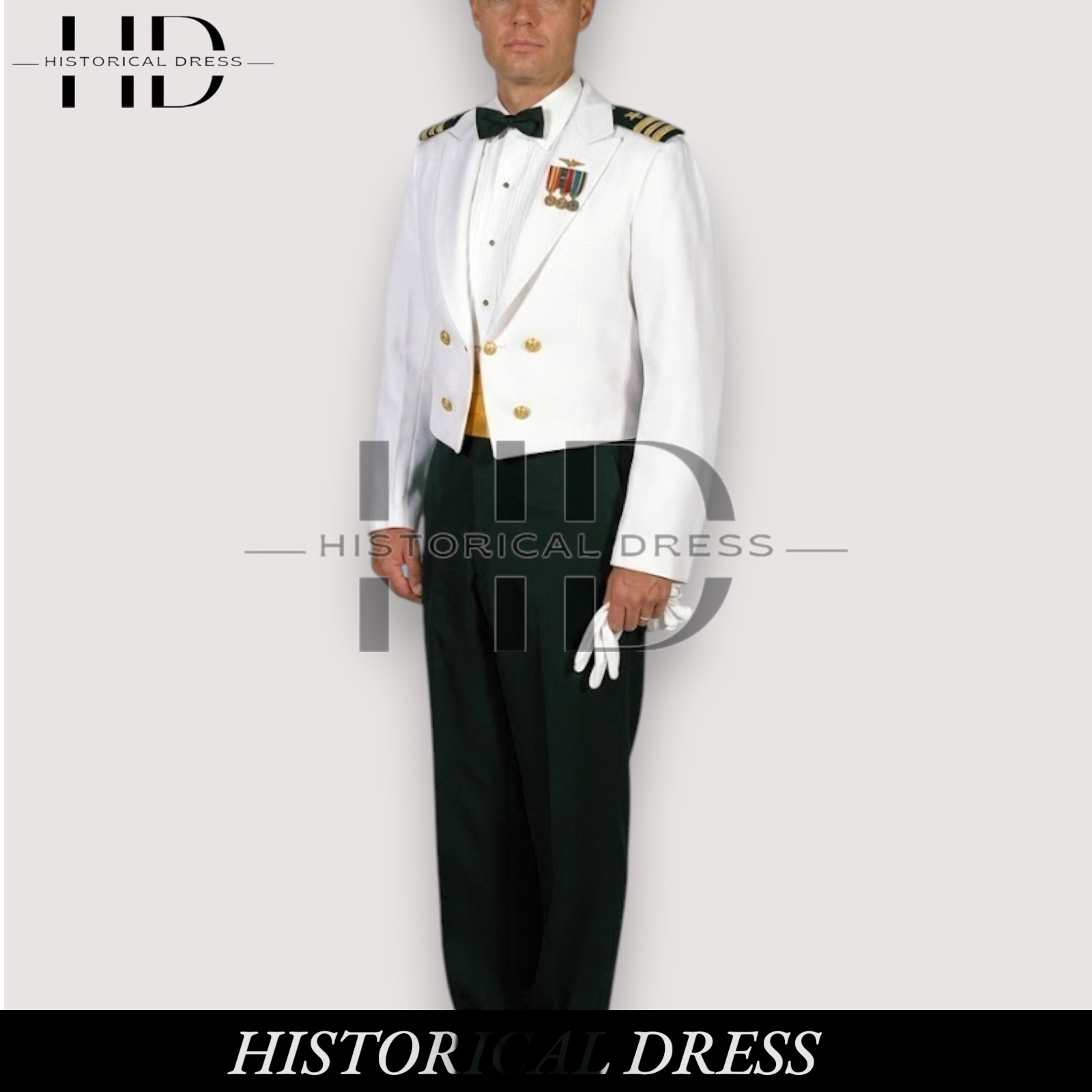 US Navy Officer Dinner Dress White Uniform Set Military Officer Mess Jacket Tuxe