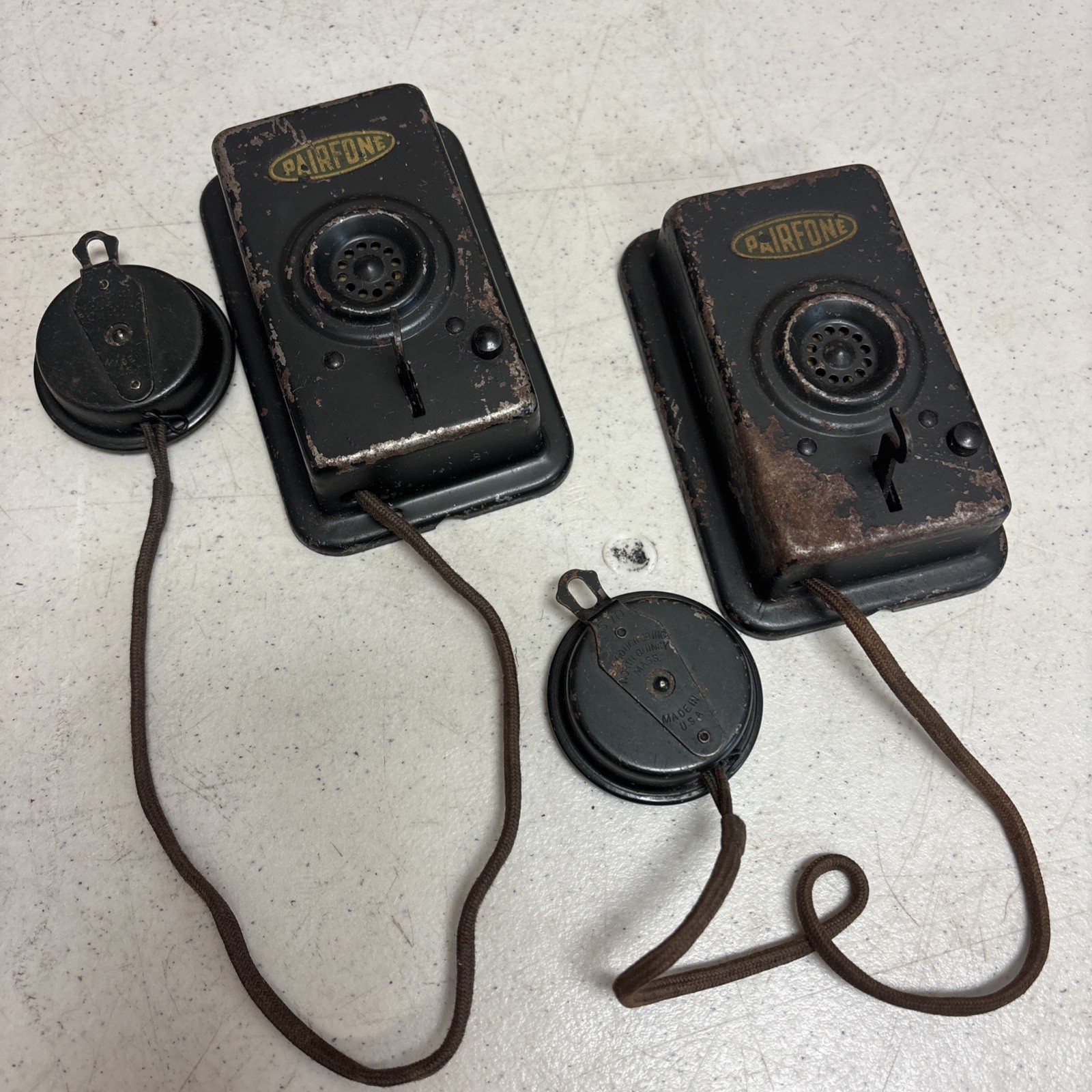 Set2 Antique PairFone Intercom Phone Receiver S H Couch Co 5x3 G2U