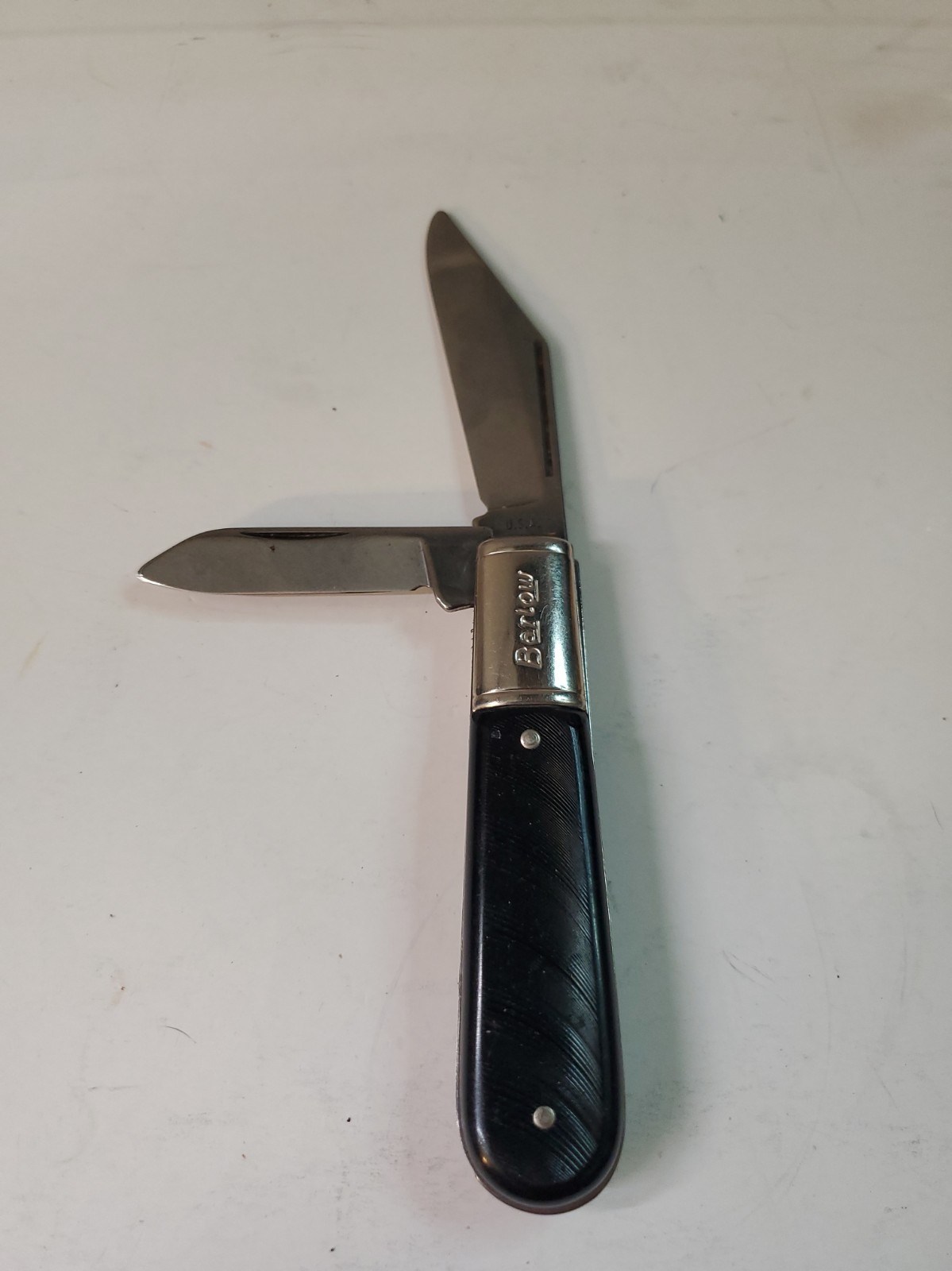 Barlow Pocket Knife Vintage USA, 2 Folding Blades Black Handle Barlow Pocket Knife Vintage USA, 2 Folding Blades Black Handle