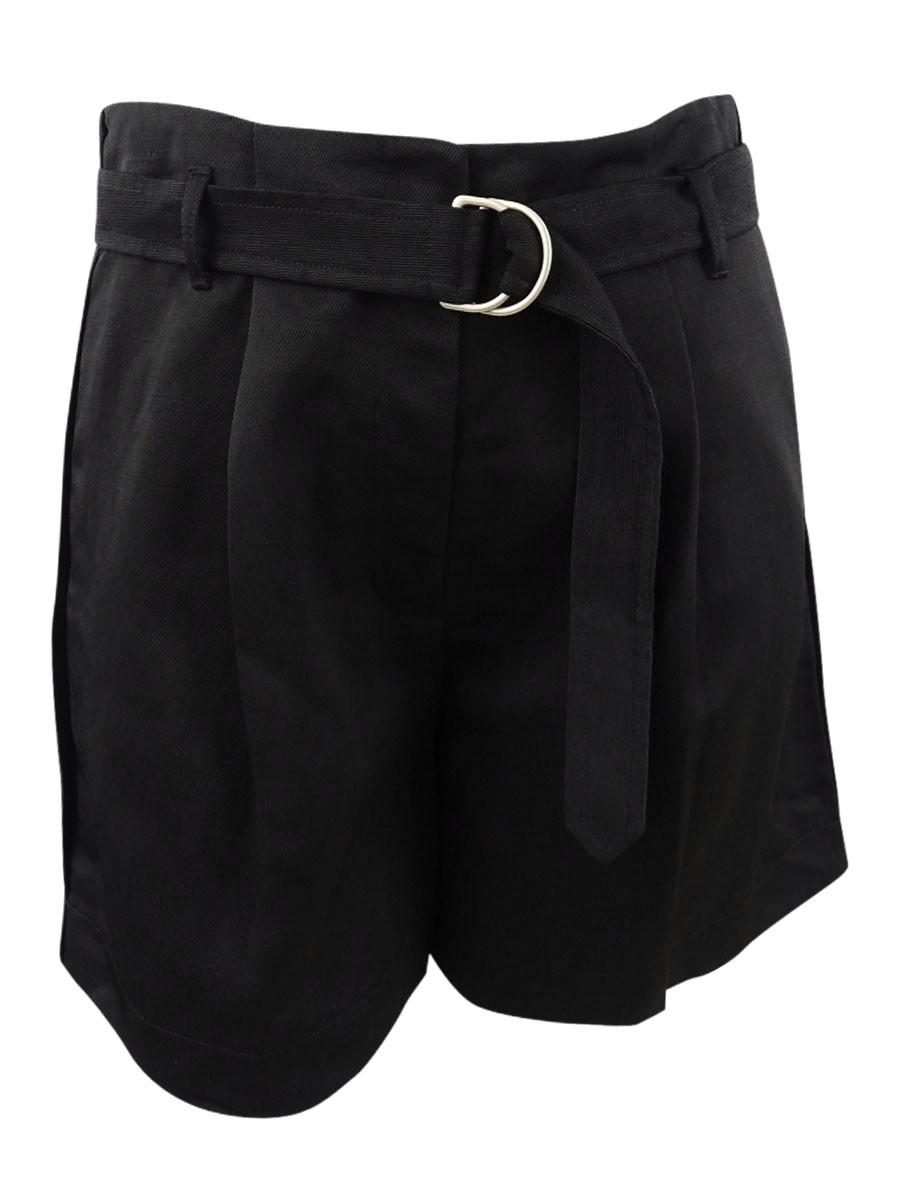 Escada Women's Belted Twill Shorts (40, Black)