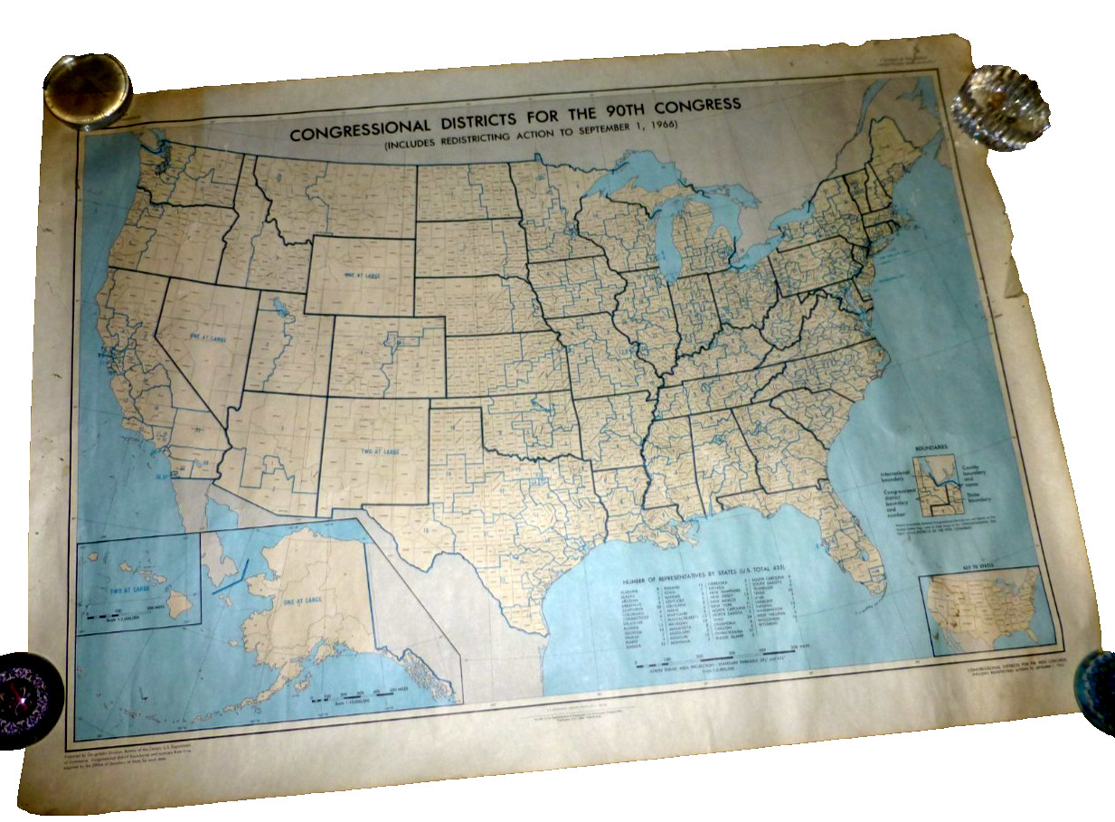 VINTAGE MAP CONGRESSIONAL DISTRICTS  FOR THE 90TH CONGRESS BUREAU OF CENSUS 1966