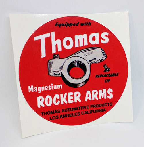 Thomas Rocker Arms Vintage Style DECAL, vinyl STICKER, hot rod, car racing